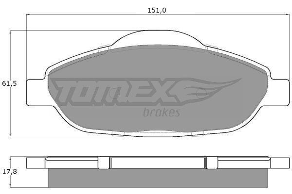 TOMEX BRAKES stabdžių trinkelių rinkinys, diskinis stabdys TX 14-66
